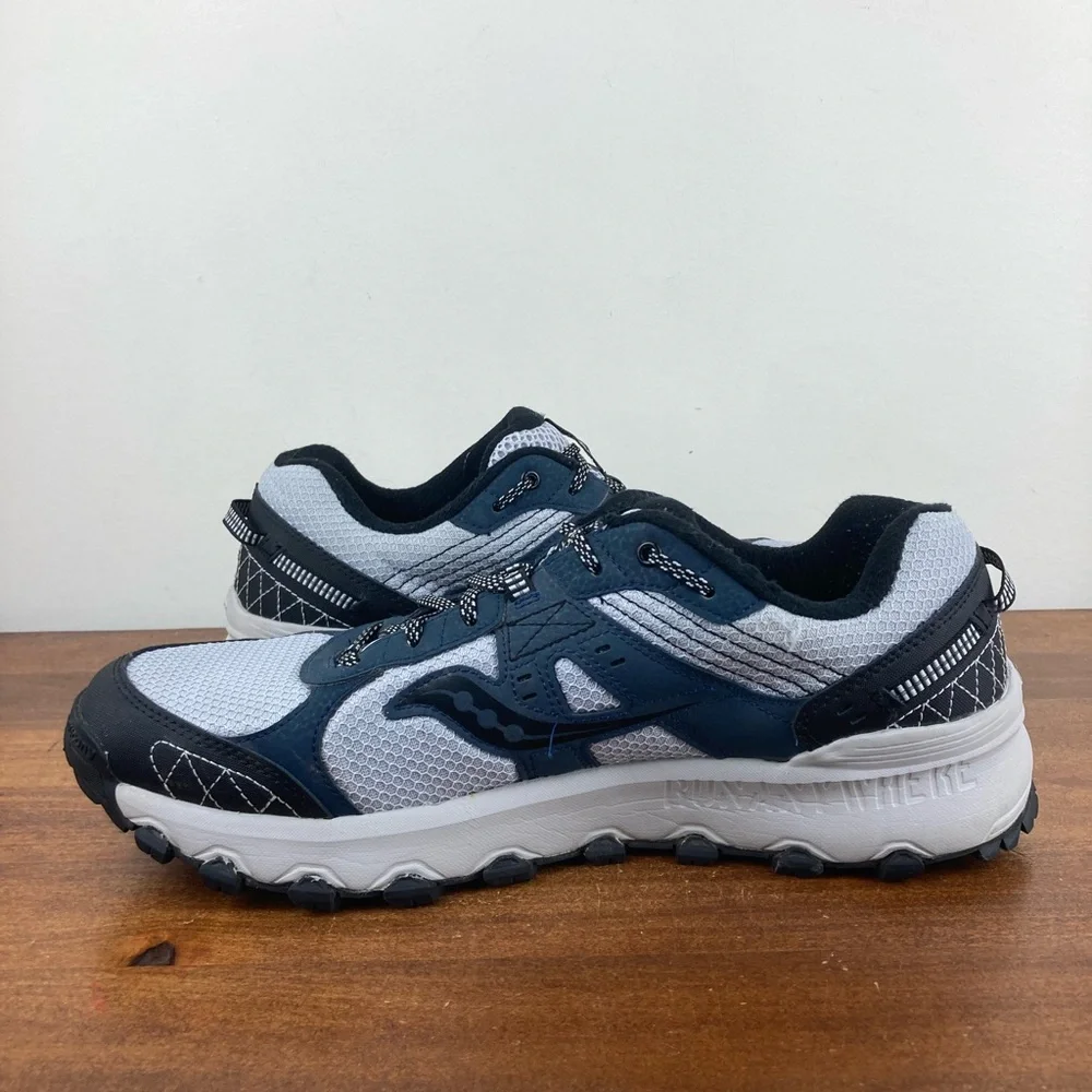 Saucony Grid Raptor TR 2 Running Shoes Gray Navy Blue S25427-5 Men's Size 11.5. - Picture 7 of 11